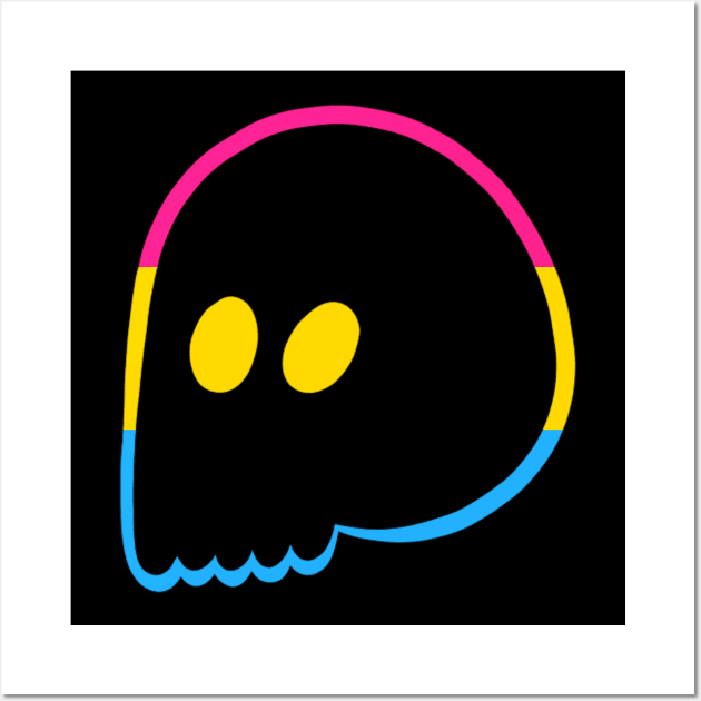 Cute Emo Skull (Pansexual Colors) Wall Art by inatorinator